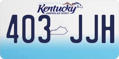 KY license plate 403JJH