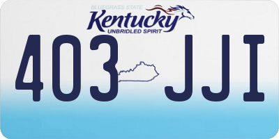 KY license plate 403JJI