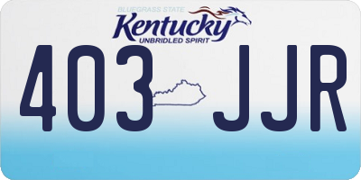 KY license plate 403JJR