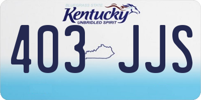 KY license plate 403JJS