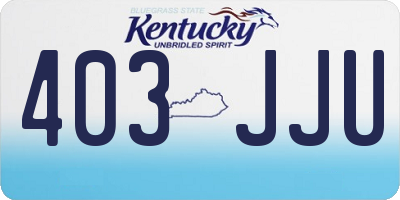 KY license plate 403JJU