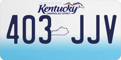 KY license plate 403JJV