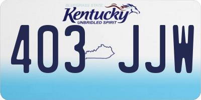 KY license plate 403JJW