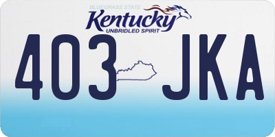 KY license plate 403JKA