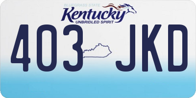 KY license plate 403JKD
