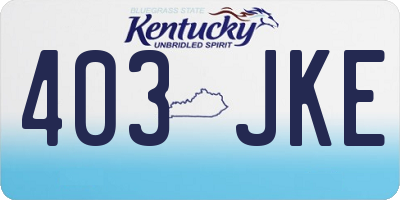 KY license plate 403JKE
