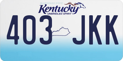 KY license plate 403JKK