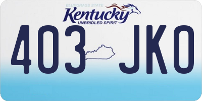 KY license plate 403JKO