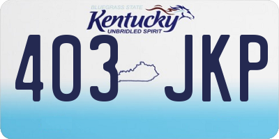 KY license plate 403JKP