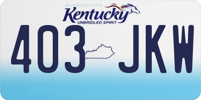 KY license plate 403JKW