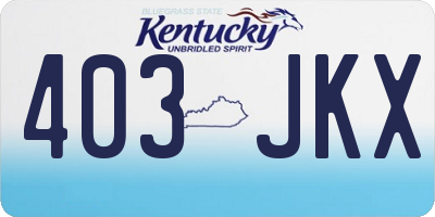 KY license plate 403JKX