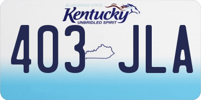 KY license plate 403JLA