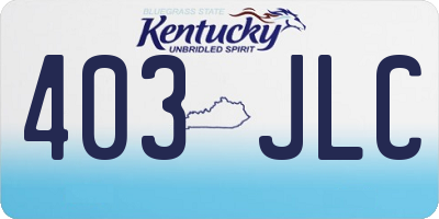 KY license plate 403JLC