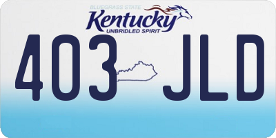 KY license plate 403JLD