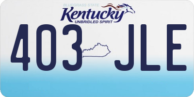 KY license plate 403JLE
