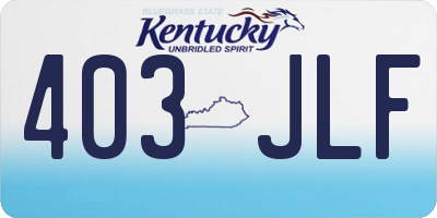 KY license plate 403JLF