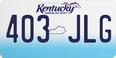 KY license plate 403JLG