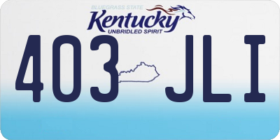 KY license plate 403JLI