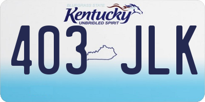 KY license plate 403JLK