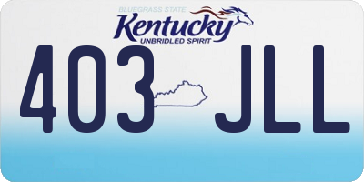 KY license plate 403JLL
