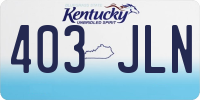 KY license plate 403JLN