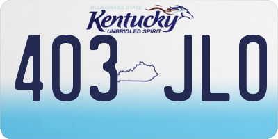 KY license plate 403JLO