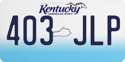 KY license plate 403JLP
