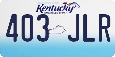 KY license plate 403JLR