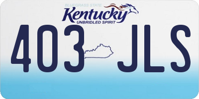 KY license plate 403JLS