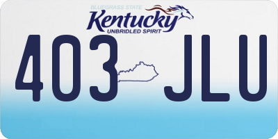 KY license plate 403JLU