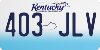 KY license plate 403JLV