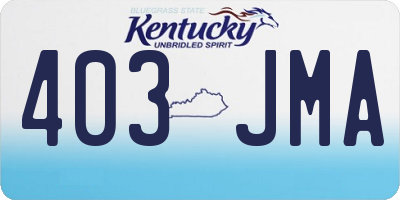 KY license plate 403JMA