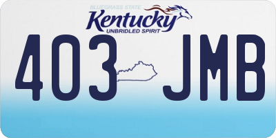 KY license plate 403JMB