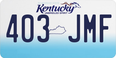 KY license plate 403JMF