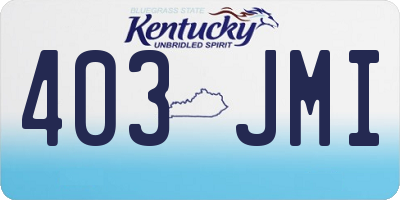 KY license plate 403JMI