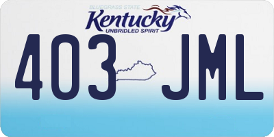 KY license plate 403JML