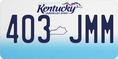 KY license plate 403JMM