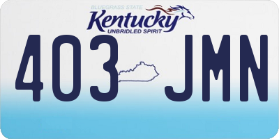 KY license plate 403JMN
