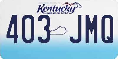 KY license plate 403JMQ