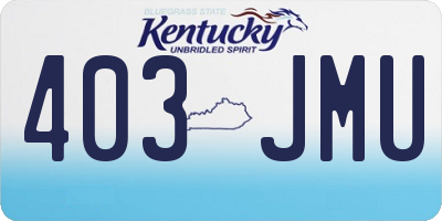 KY license plate 403JMU