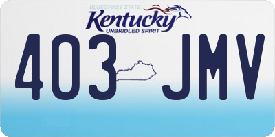 KY license plate 403JMV
