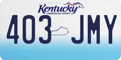 KY license plate 403JMY