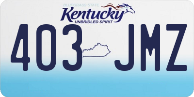 KY license plate 403JMZ