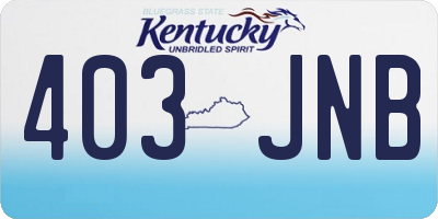 KY license plate 403JNB