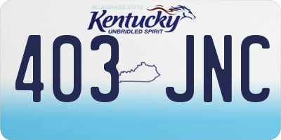KY license plate 403JNC