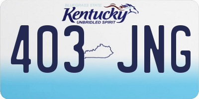 KY license plate 403JNG