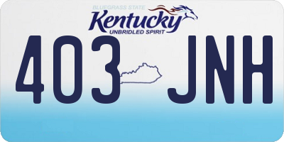 KY license plate 403JNH