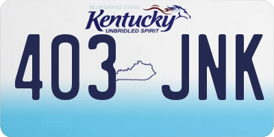 KY license plate 403JNK
