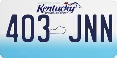 KY license plate 403JNN