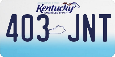 KY license plate 403JNT